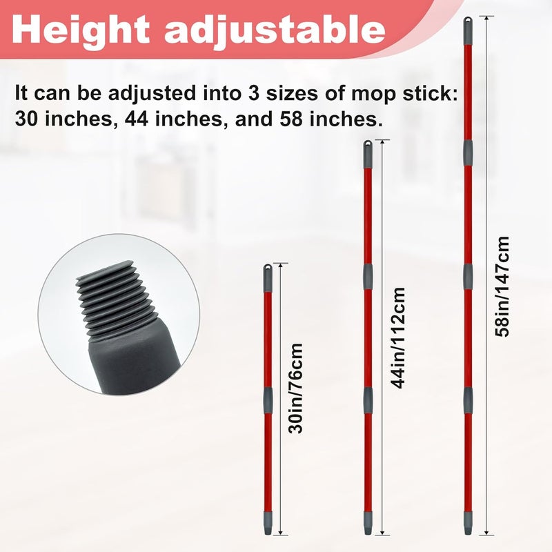 Hezane Mop Handle for Ocedar,Spin Mop Replacement Head Base Compatible with O Cedar,4-Section Spin Mop Handles and Base for EasyWring Spin Mop - Image 5